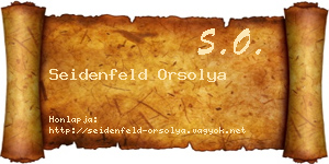 Seidenfeld Orsolya névjegykártya