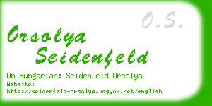 orsolya seidenfeld business card